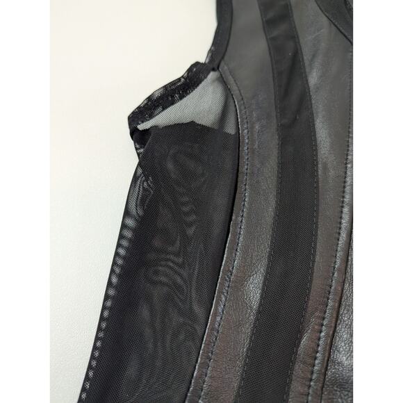 Anatomie Leather And Mesh Moto Style Vest Black Size Small - Picture 4 of 10
